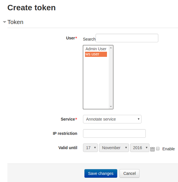 Plugin configuration